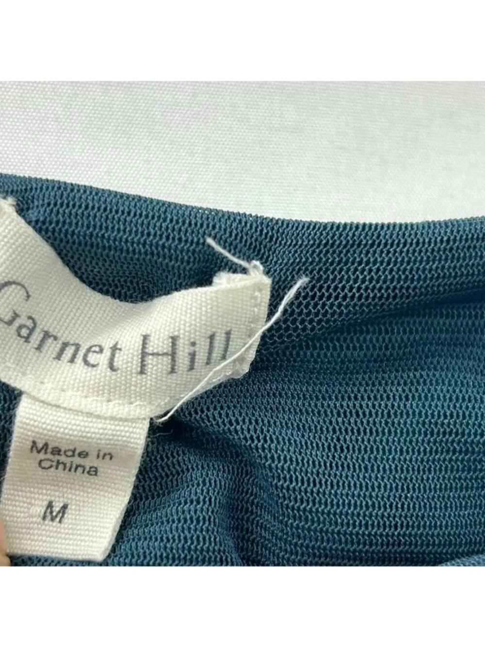 Garnet Hill Blouson Boatneck Knit Dress Women's Medium Teal Blue Organic Cotton - Picture 4 of 16